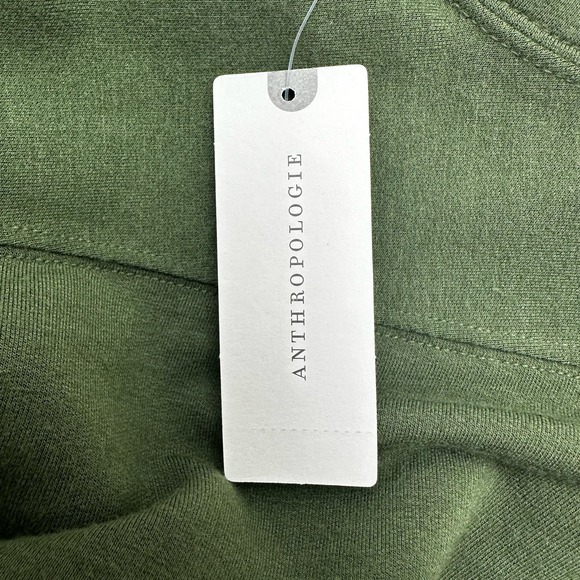 Anthropologie Thalia  Dress Size Small Moss Green Belt Waist Lagenlook Midi NWT - Picture 12 of 14